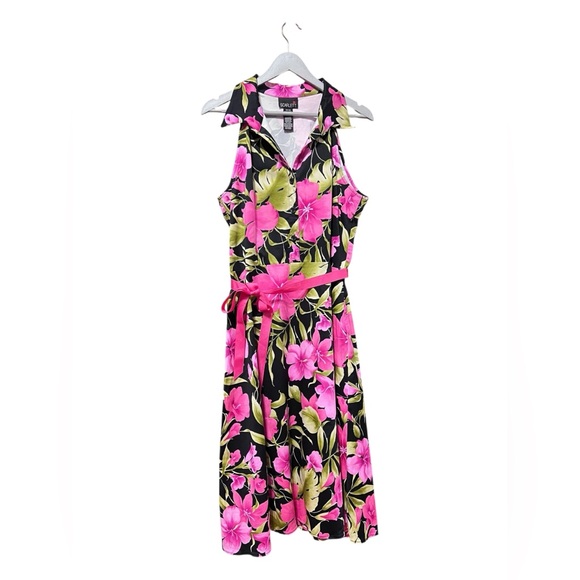 Scarlett Pink Floral Hawaiian Button-Front Dress – Size 13/14 - Picture 1 of 5